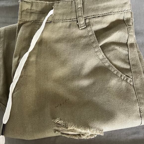 NWT Distressed Khaki Jogger Pants | Streetwear Casual - Picture 3 of 3